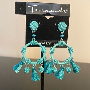 Taramanda Turquoise Beaded Hoop Earrings